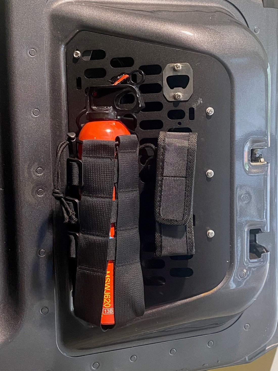 Bronco Rear tailgate molle panel with Fire Extinguisher NEW DESIGN