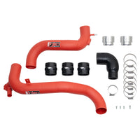 : Injen 21-23 Ford Bronco L4-2.3L Turbo EcoBoost SES Intercooler Pipes Wrinkle Red