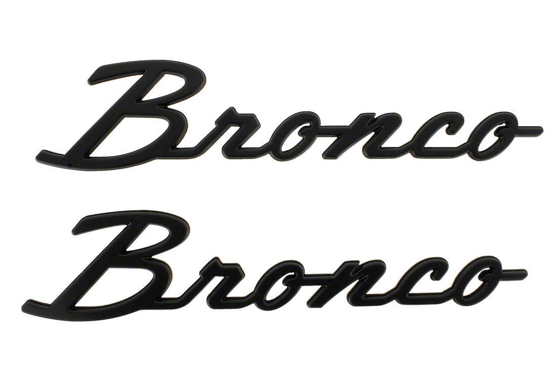 BRONCO CLASSIC SCRIPT FENDER BADGE KIT - MATTE BLACK