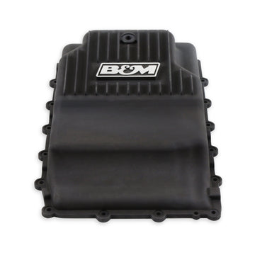 B&M Hi-Tek Heavy-Duty Deep Transmission Pan - Ford 10R80 - Aluminum - Black