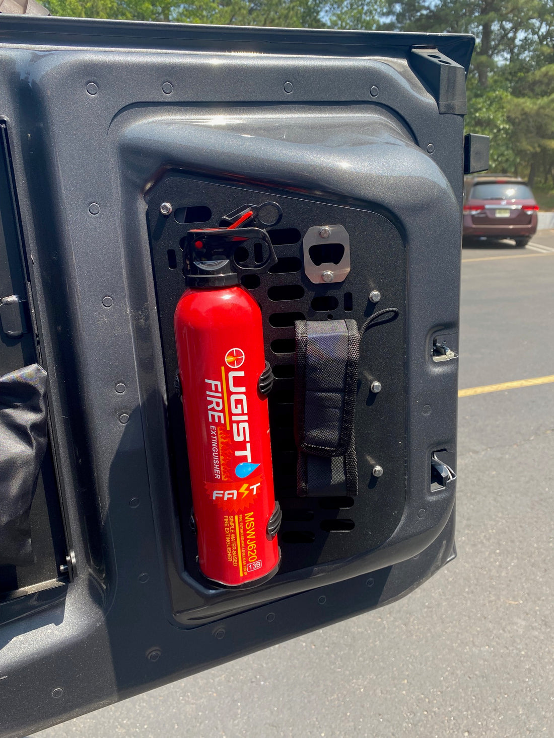Bronco Rear tailgate molle panel with Fire Extinguisher