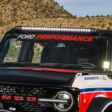 FORD PERFORMANCE BRONCO WINDSHIELD BANNER - WHITE/RED