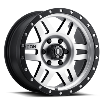 ICON Six Speed Wheel | Machined Satin Black 17x8.5 / 6x5.5 / 0MM / 4.75" BS