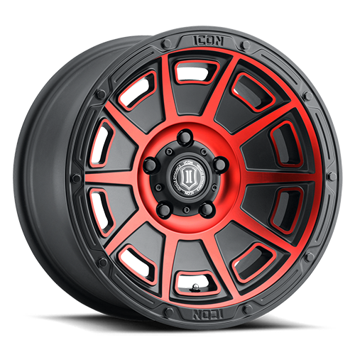 ICON Victory Wheel | Satin Black Red 17x8.5 / 6x5.5 / 0MM / 4.75" BS