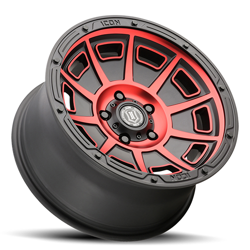 ICON Victory Wheel | Satin Black Red 17x8.5 / 6x5.5 / 0MM / 4.75" BS